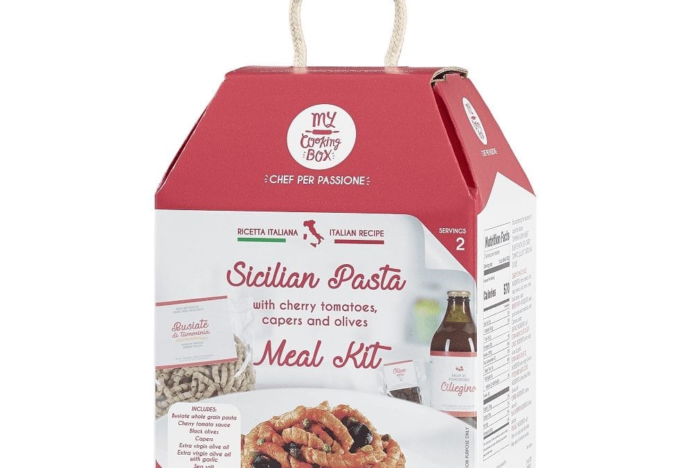 Meal kit pasta Busiate with tomatoes, olives, caper – 1,2 kg